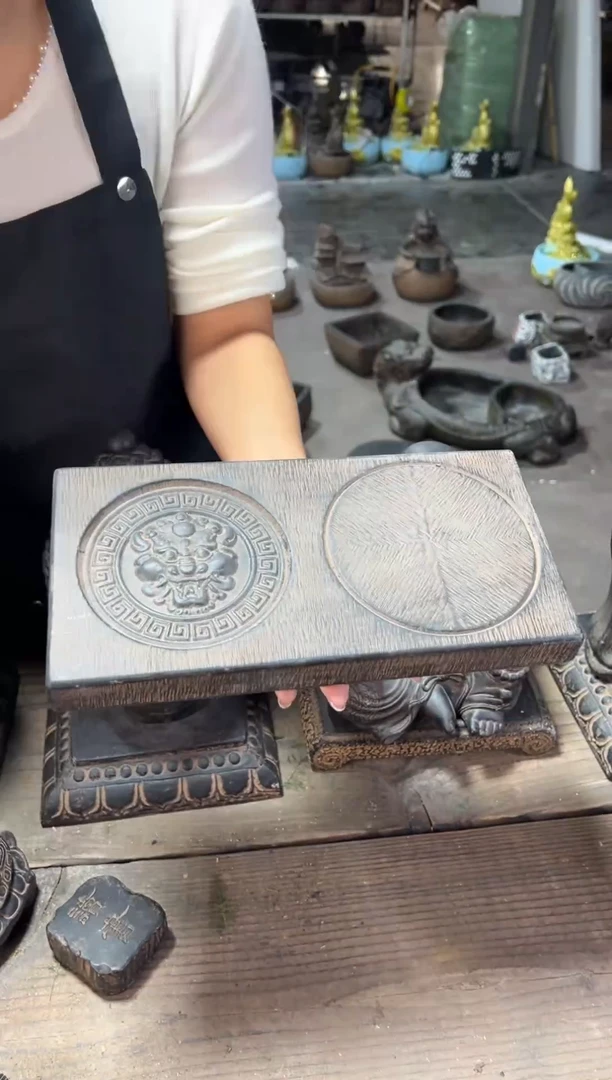 陶土【火山泥】兽头茶承