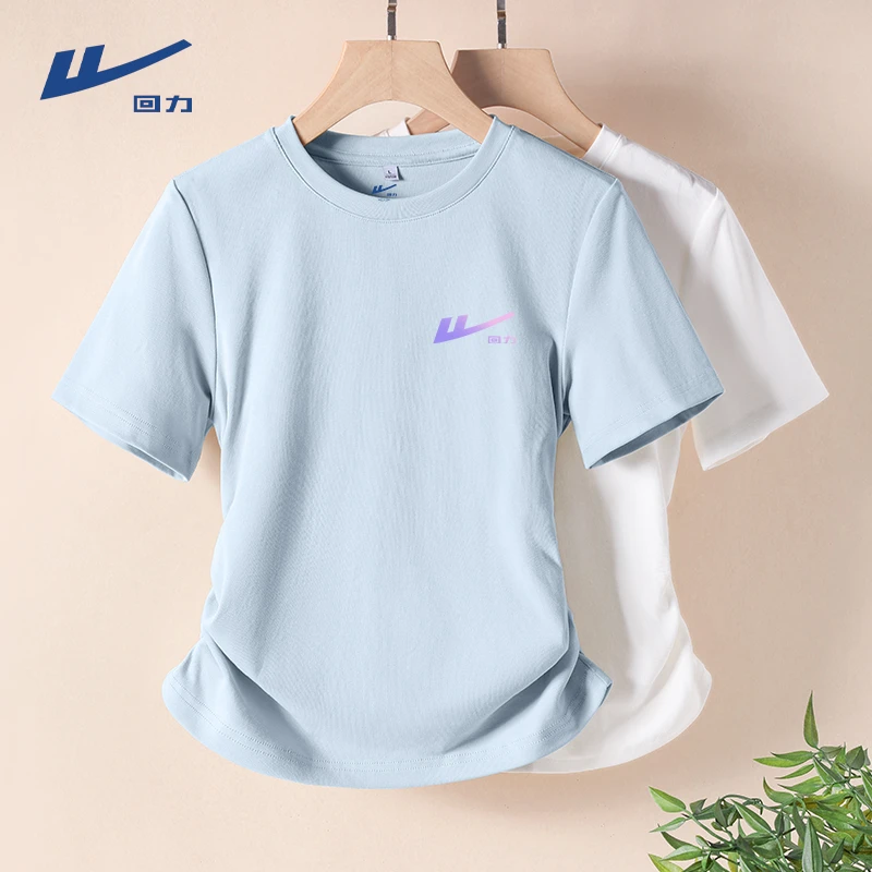 Warrior/回力雾霾蓝短袖上衣2025新款爆款潮流百搭短袖女潮流百搭