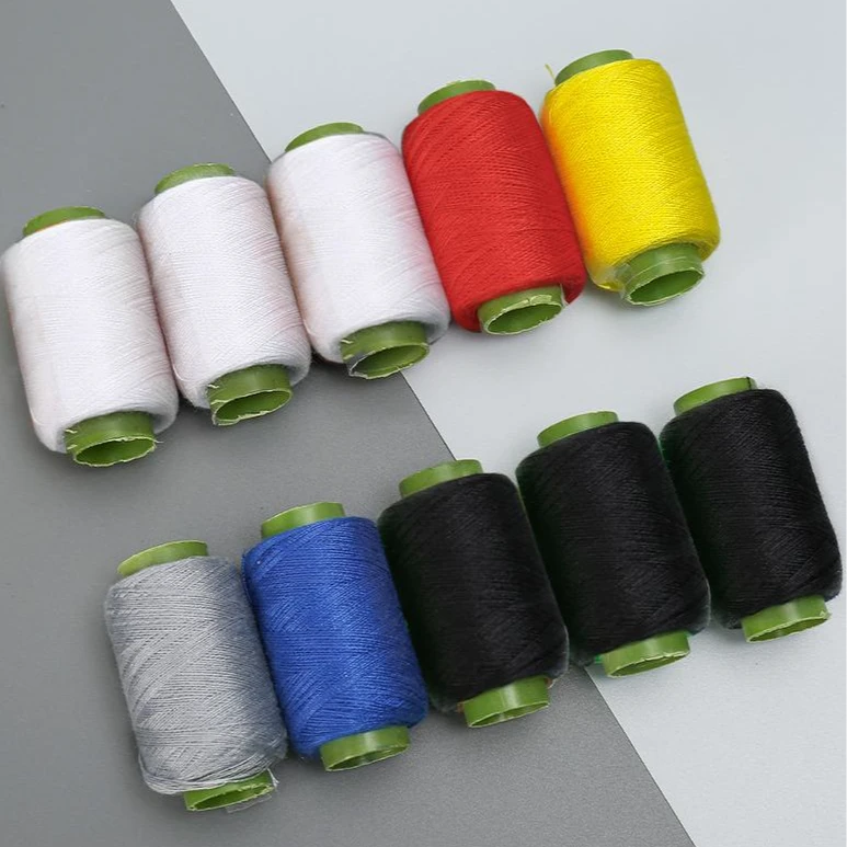 【3卷黑3卷白4卷彩】缝纫线缝衣服细线小卷黑白色彩色手工涤纶线团