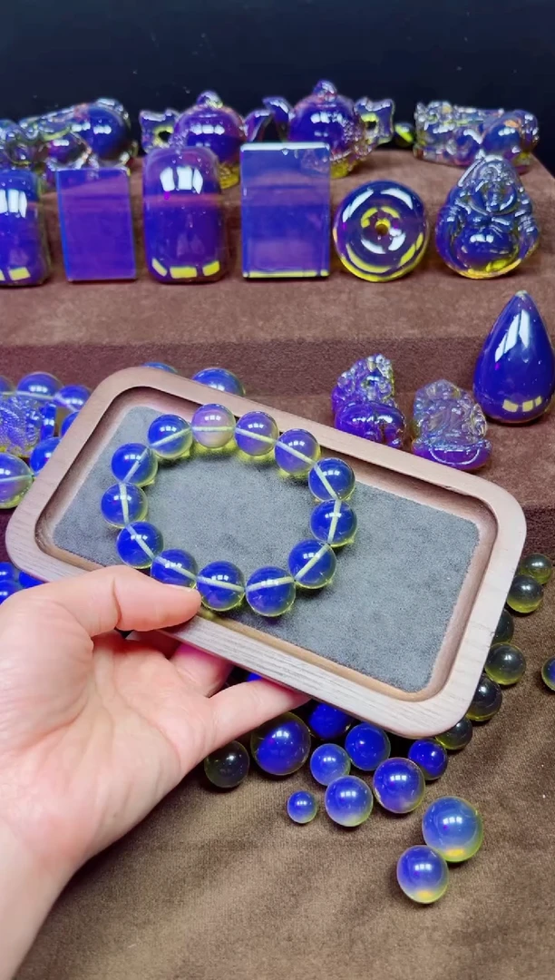 多米尼加净水蓝18m手串