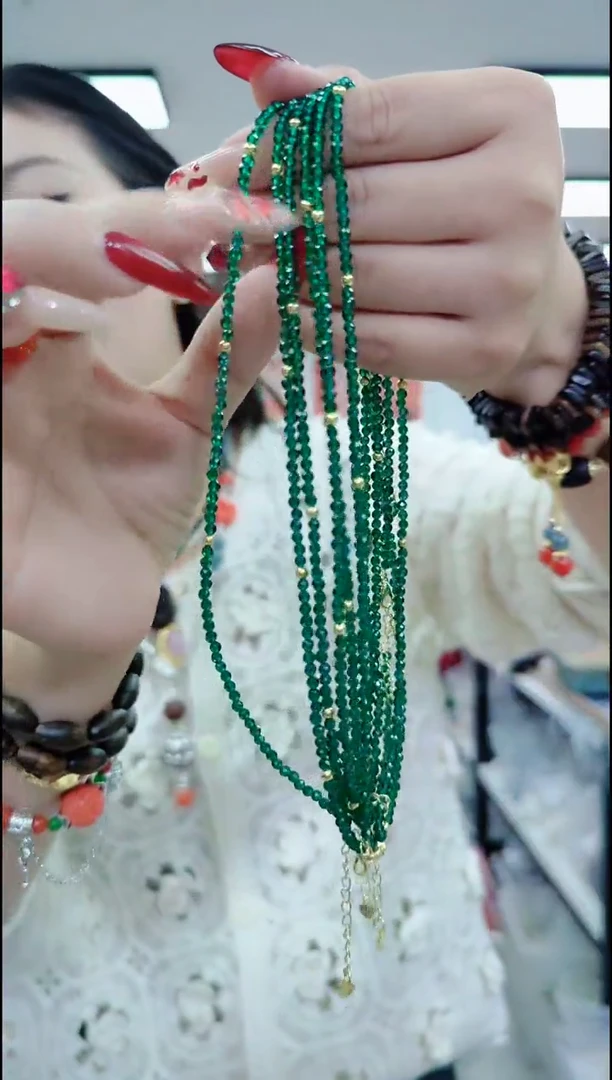 【闪购商品】尖晶石颈饰合金2627绿尖晶