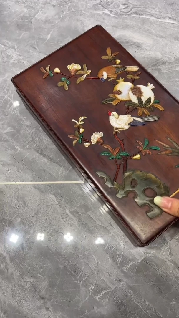木喜鹊登梅 百宝嵌