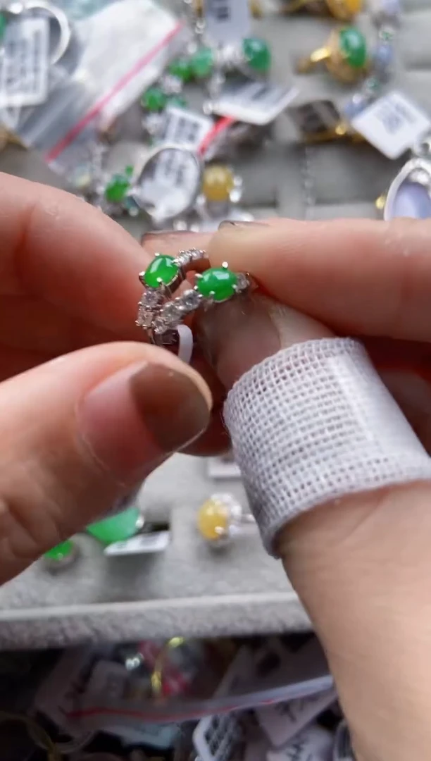 银S925镶嵌戒指翡翠111    7