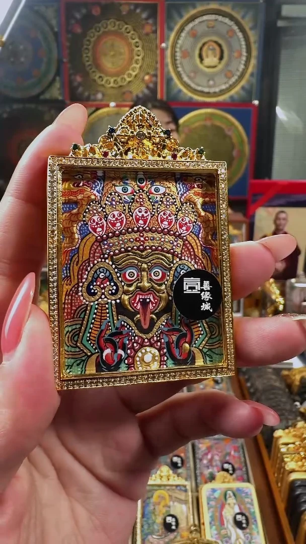 吊坠壹善缘城手绘唐卡扎基