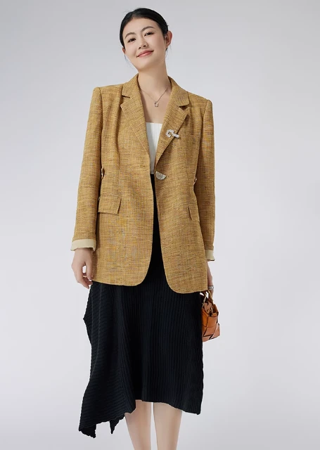 【福袋】美洋MEIYANG麦田油画西装 色纺纱仿麻编织纹外套