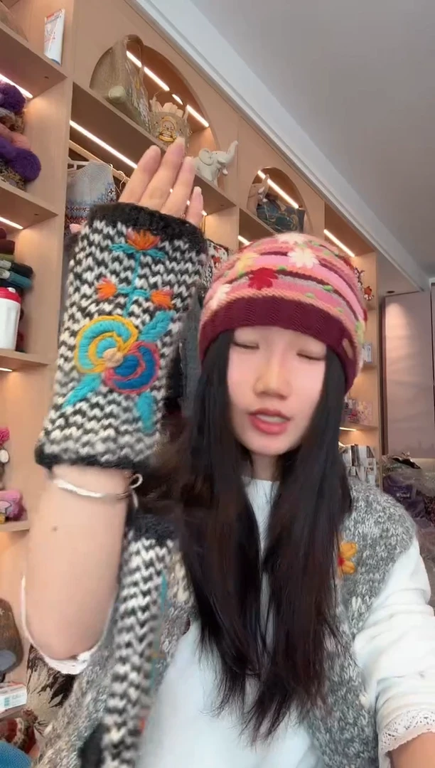 羊毛美利奴黑色半指手套