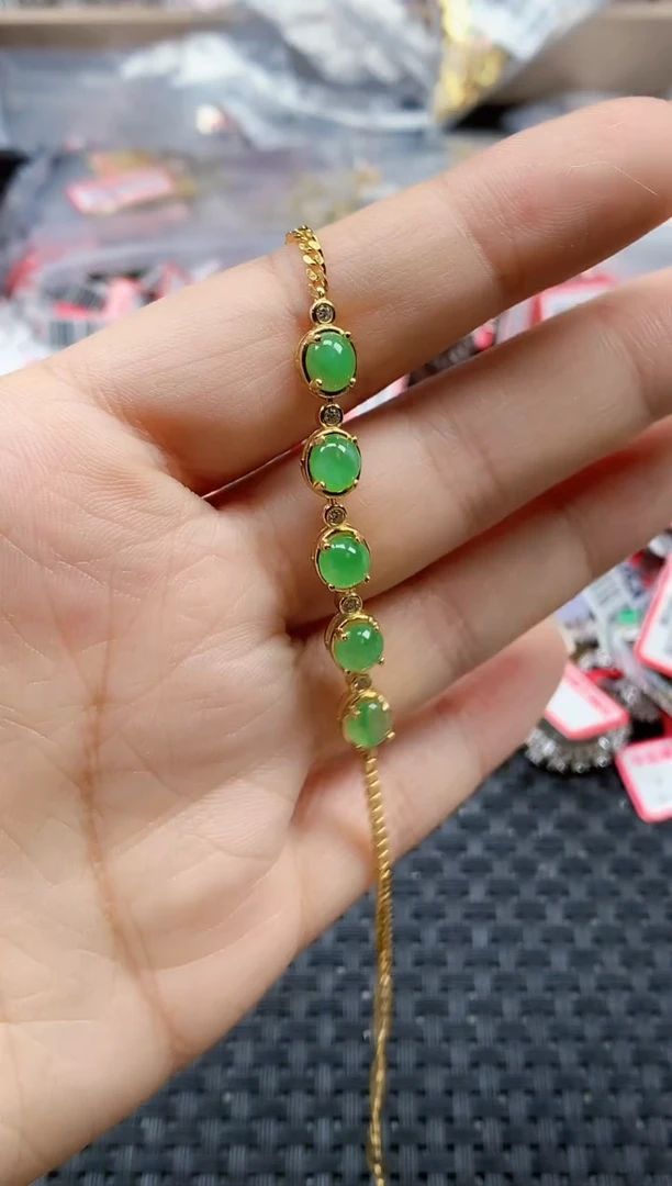 银S925镶嵌戒指翡翠天然A货缅甸翡翠