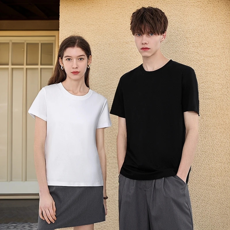 运动户外液氨匹马棉纯色圆领易清洁去异味小香T透气纯棉体恤