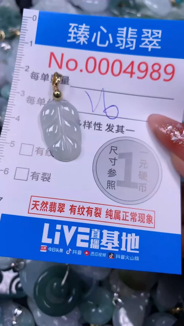 翡翠未镶嵌颈饰含绳0004989