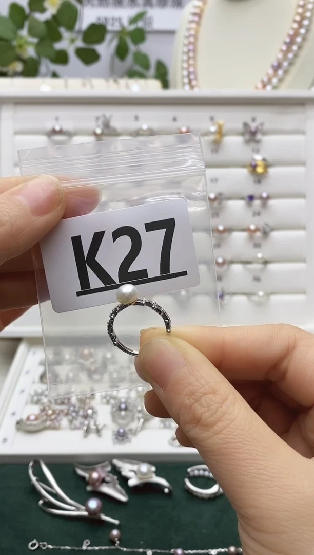 银S925镶嵌珠宝奇石淡水珍珠西***狼K27