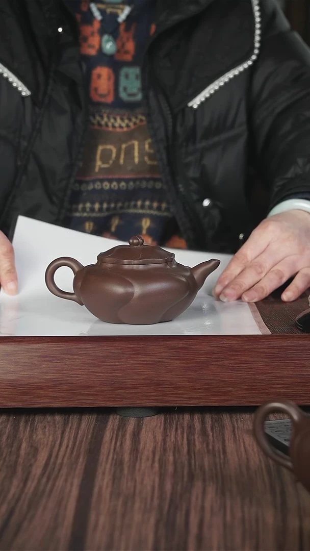 【闪购商品】紫砂茶壶筋纹 底槽清  风卷葵