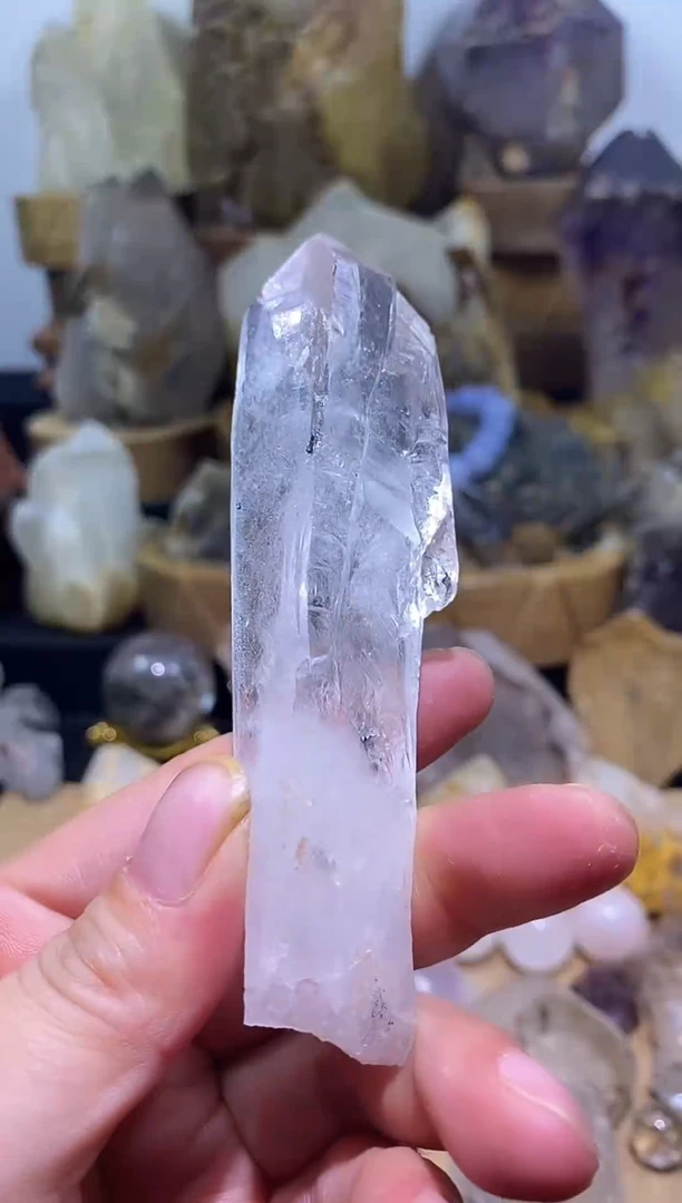 车挂未镶嵌水晶11号高透手把件水晶原石