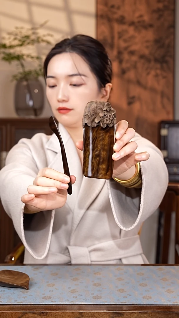 乌木类家具金丝楠阴沉木 茶则