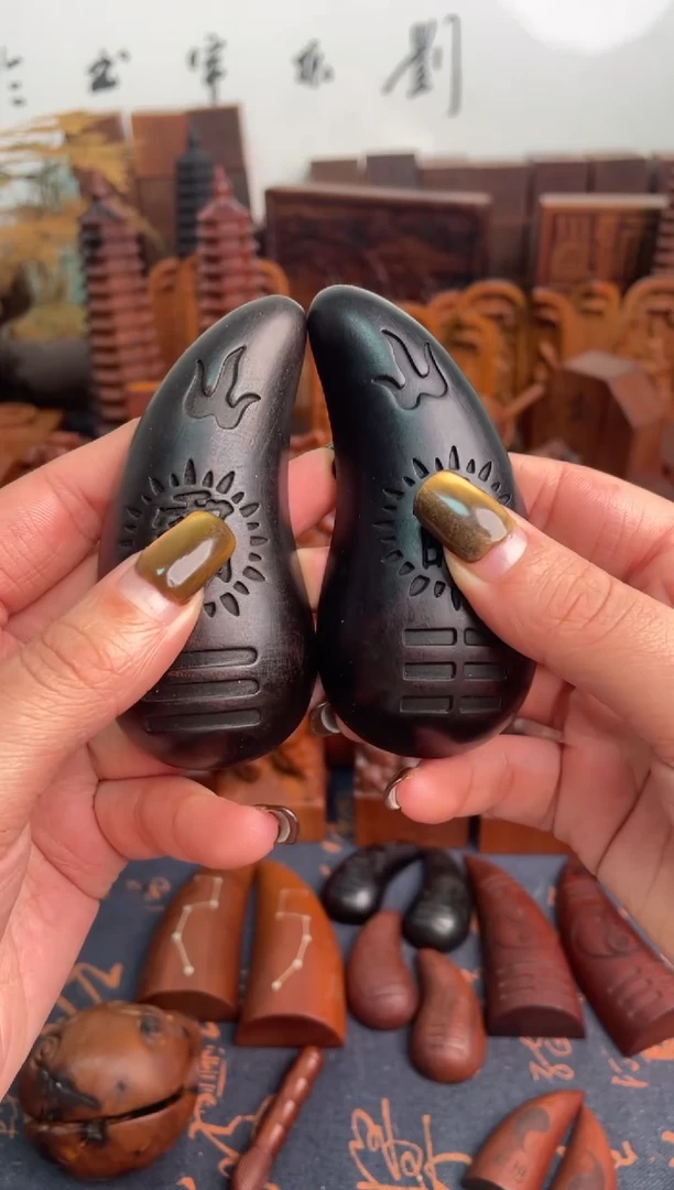 木枣木玉化9公分日月款圣杯+说明书