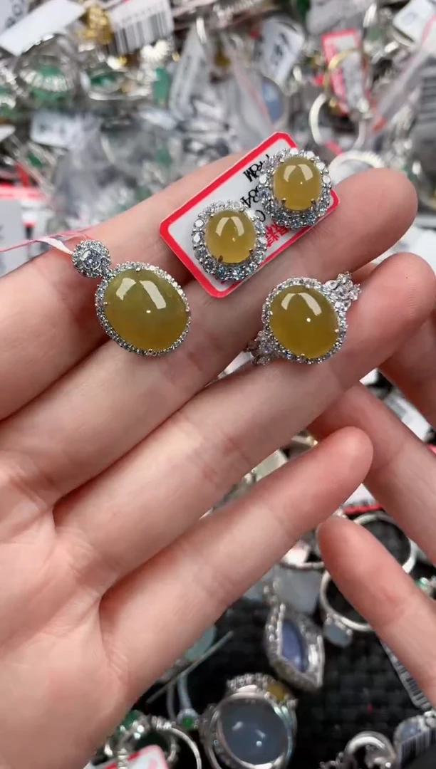 银S925镶嵌戒指翡翠444    5