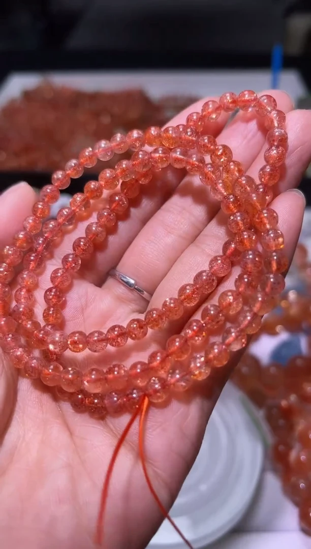 未镶嵌手链长石X125-4mm金太阳多圈-多样性发其一