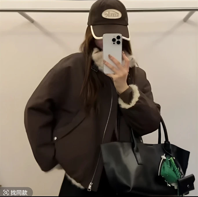 【双面穿】2025冬季宽松休闲仿水貂毛派克服两面穿高端外套女