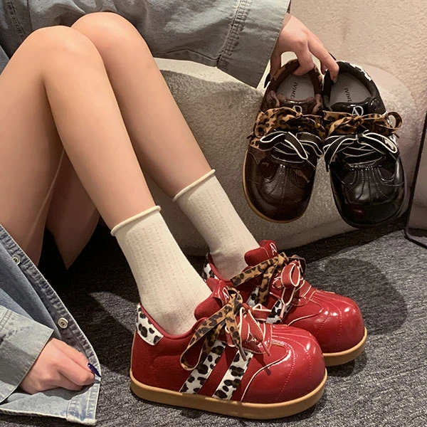 贾不假网红贝壳头德训鞋女2025秋冬新款百搭厚底增高鞋子学生流行