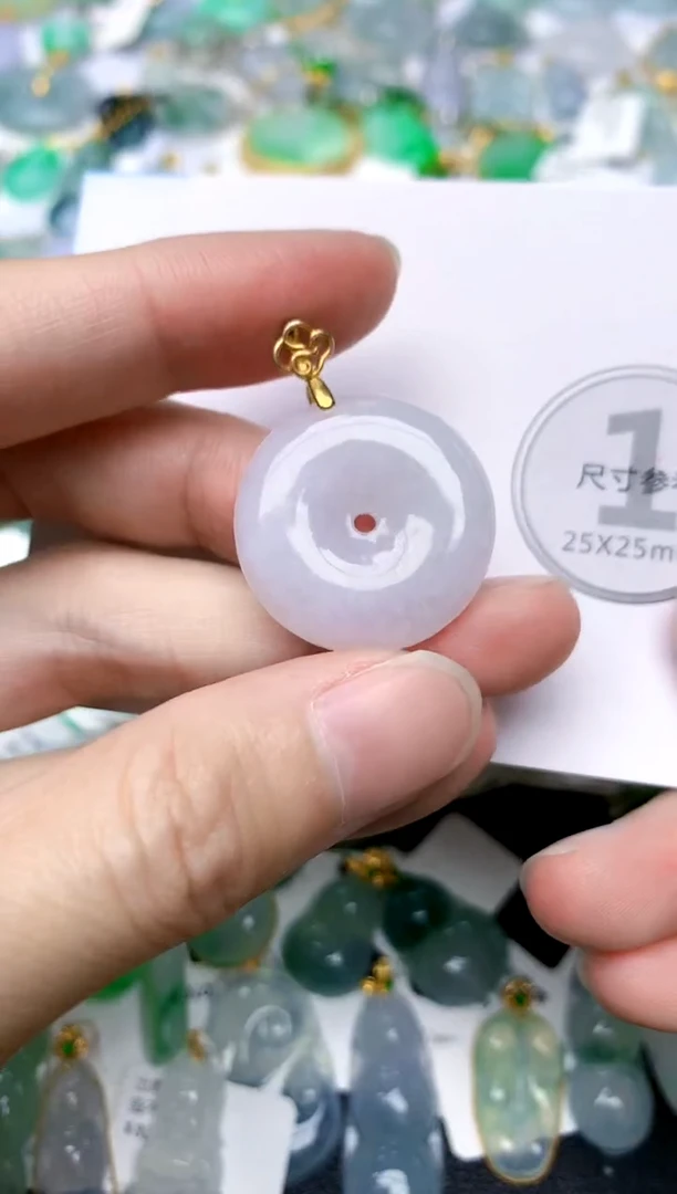 颈饰银S925镶嵌翡翠天然A货翡翠