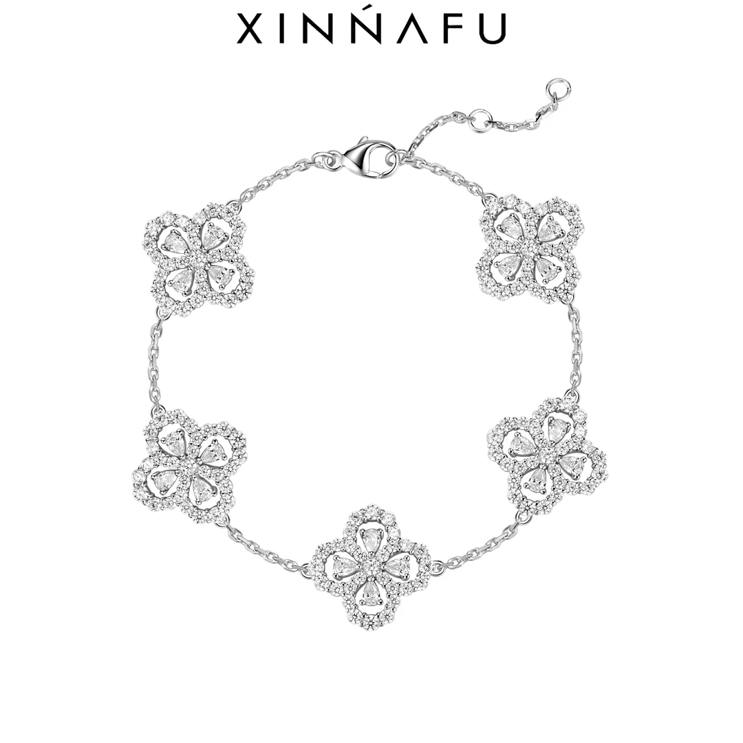 925银合成锆石手链 “永恒四叶草手链”女款轻奢小众高级感