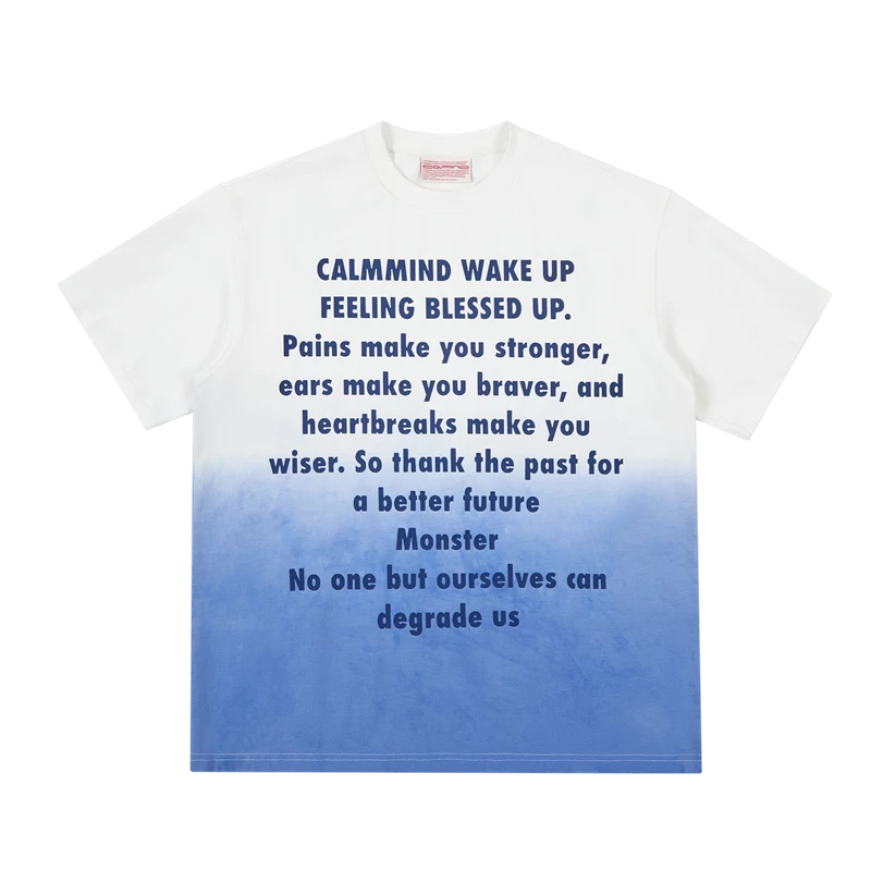 calmmind撞色吊染弹幕短袖T恤