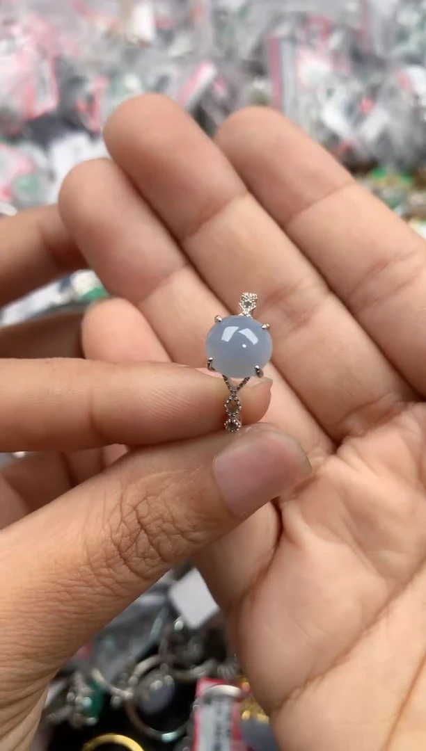 银S925镶嵌戒指翡翠101010----4