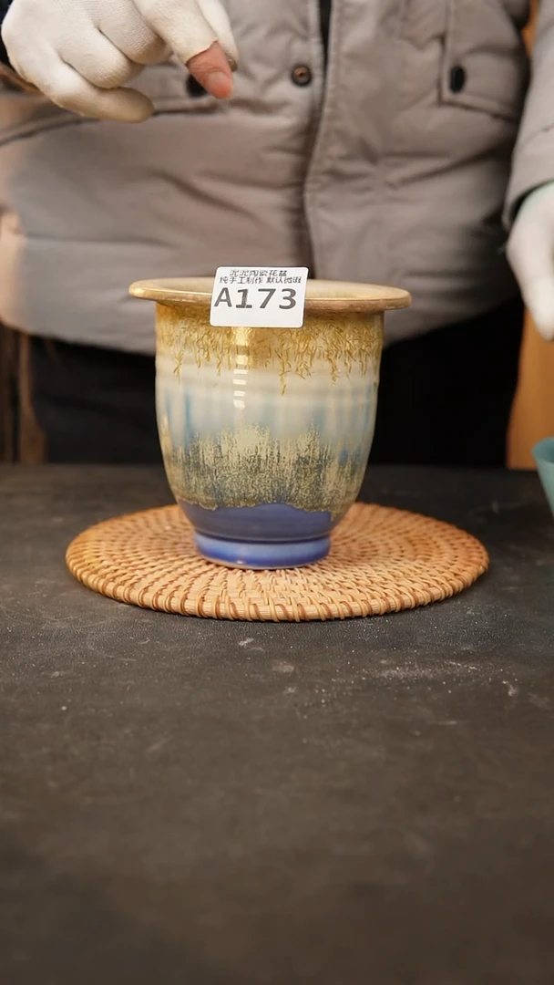 【闪购商品】瓷片173泥泥手工花盆