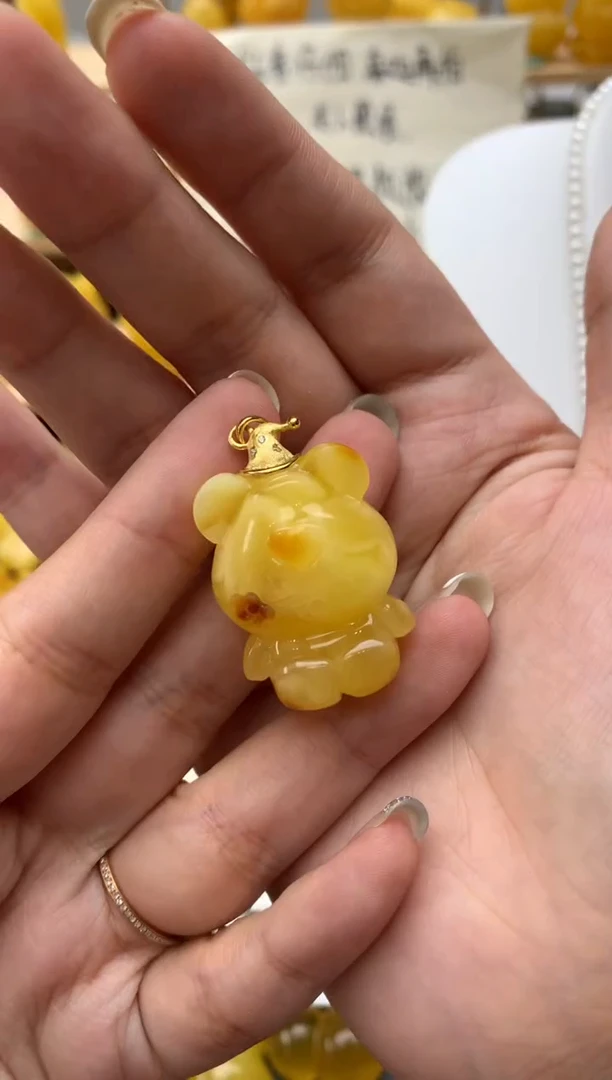 琥珀银S925镶嵌珠宝奇石043琥珀蜜蜡微瑕