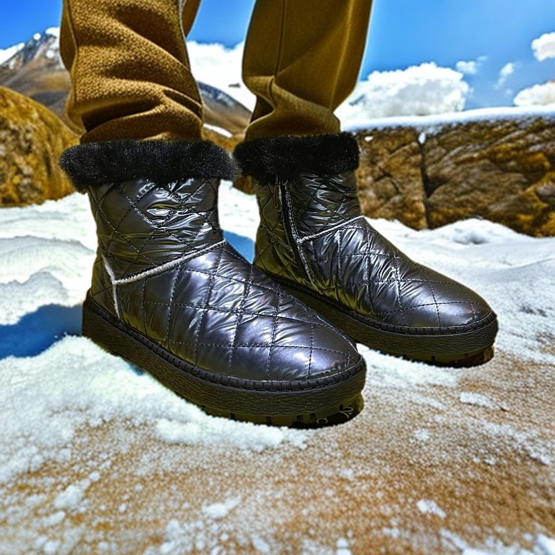 2024年新款儿童女宝宝雪地靴时尚休闲百搭防滑黑色冬儿童靴子男童