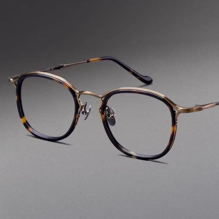 【有为青年】复古文艺风145mm眼镜架纯钛宽边显薄防雾防蓝光眼镜