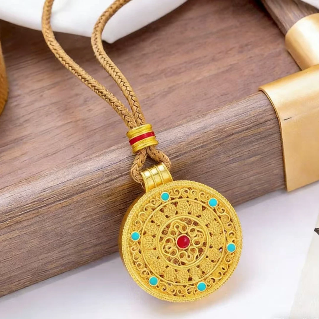 非金属布艺项链 新中式贵气八宝罗盘日常氛围感百搭项链SLC-10312