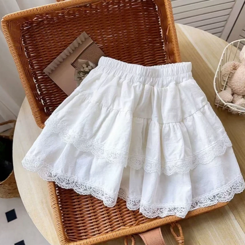 女童洋气韩版甜美花边蛋糕带带打底裤