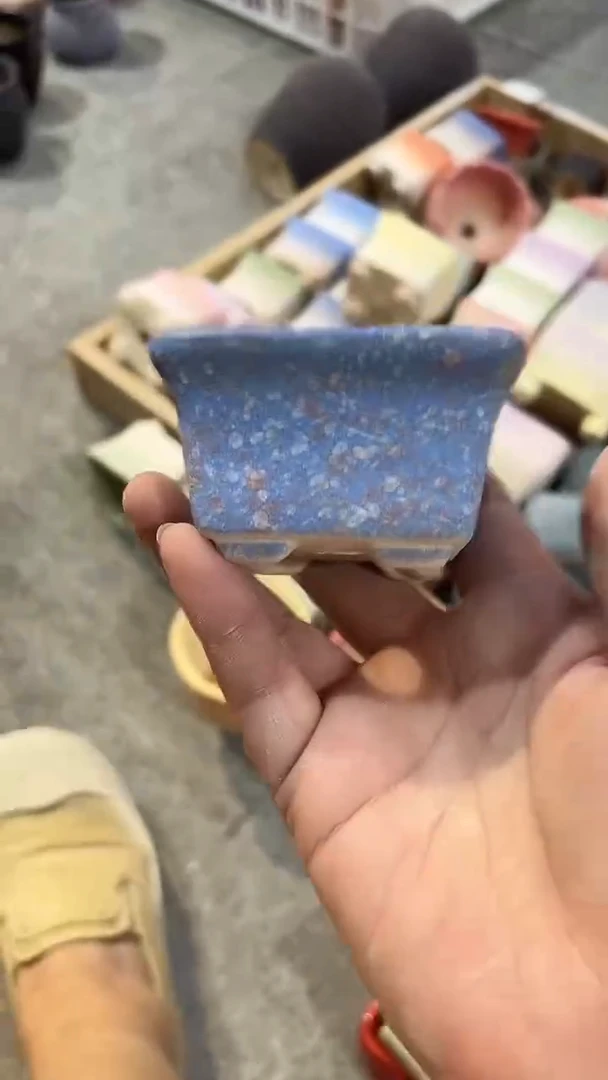 麦饭石粗陶多肉花盆6*4