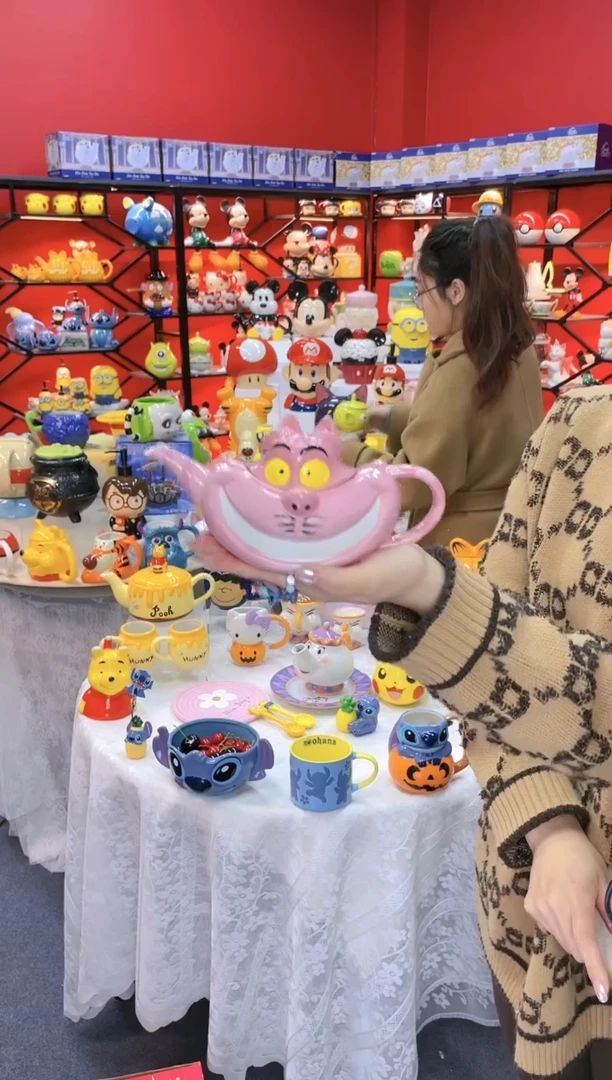 【闪购商品】1@@柴郡猫陶瓷小水壶