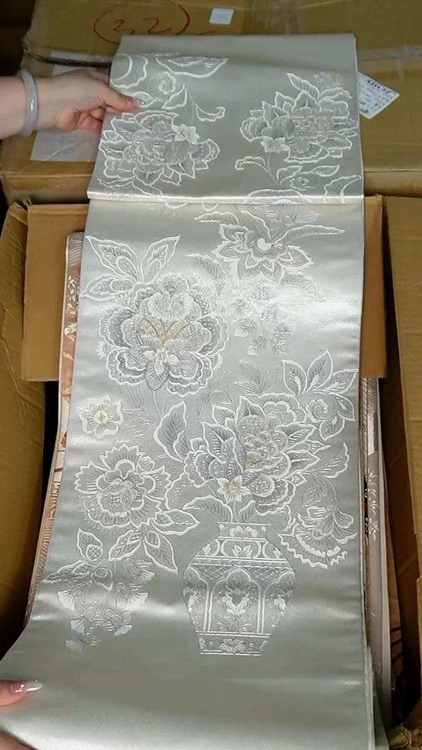 织绣26两通盘银绣草花花卉