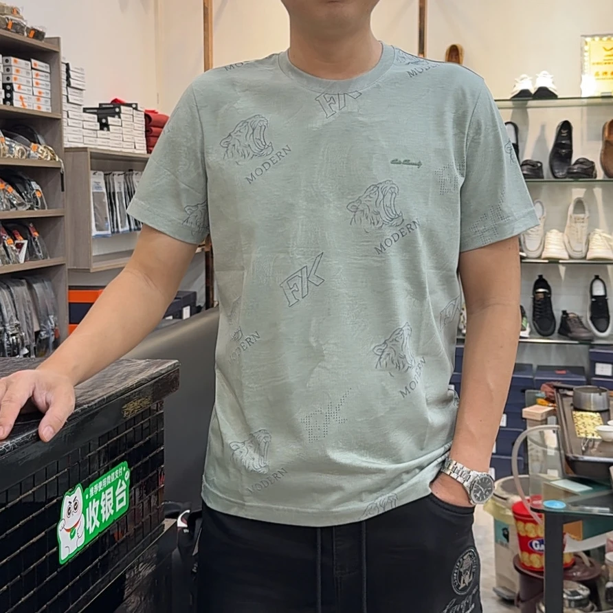 【大公道实体】夏季新款男士时尚休闲百搭欧版圆领修身短袖T恤5788