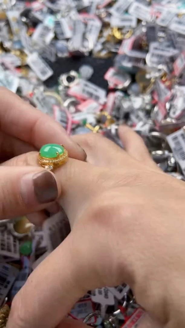 翡翠戒指银S925镶嵌2222-----5