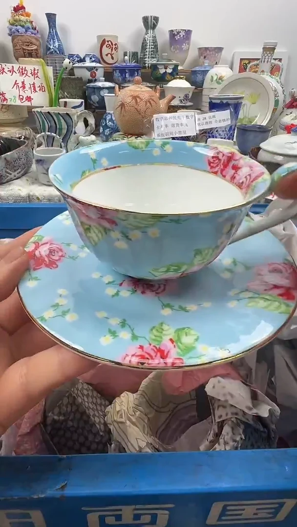 瓷片咖啡杯 美美哒