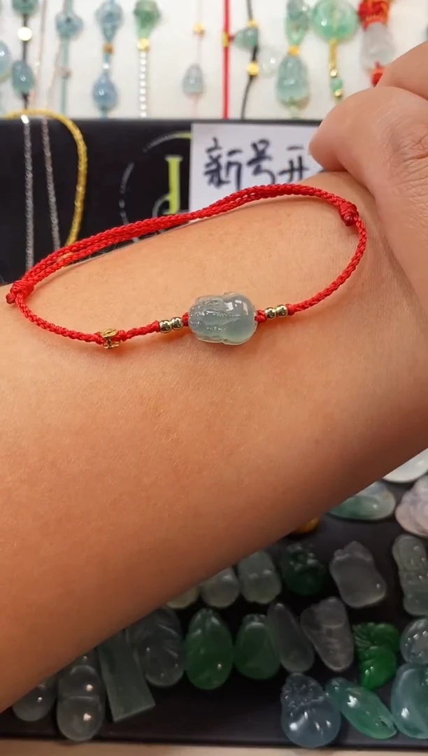 翡翠散珠貔貅手绳  手围15-16