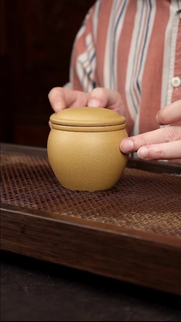 茶壶紫砂黄金段小茶叶罐
