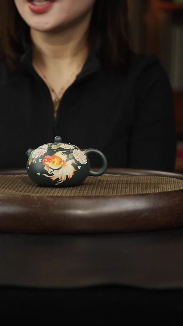 茶壶紫砂17 某国绿 泥绘