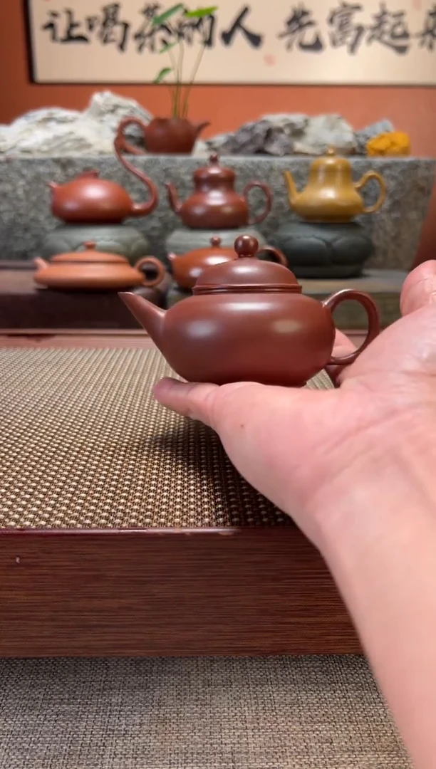 茶壶朱泥水平壶 全手工 陈腐朱泥