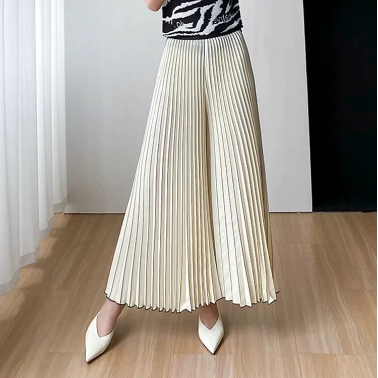 褶皱裤春夏女装时尚休闲INS风阔腿裤哈伦裤气质针织休闲裤风情裤