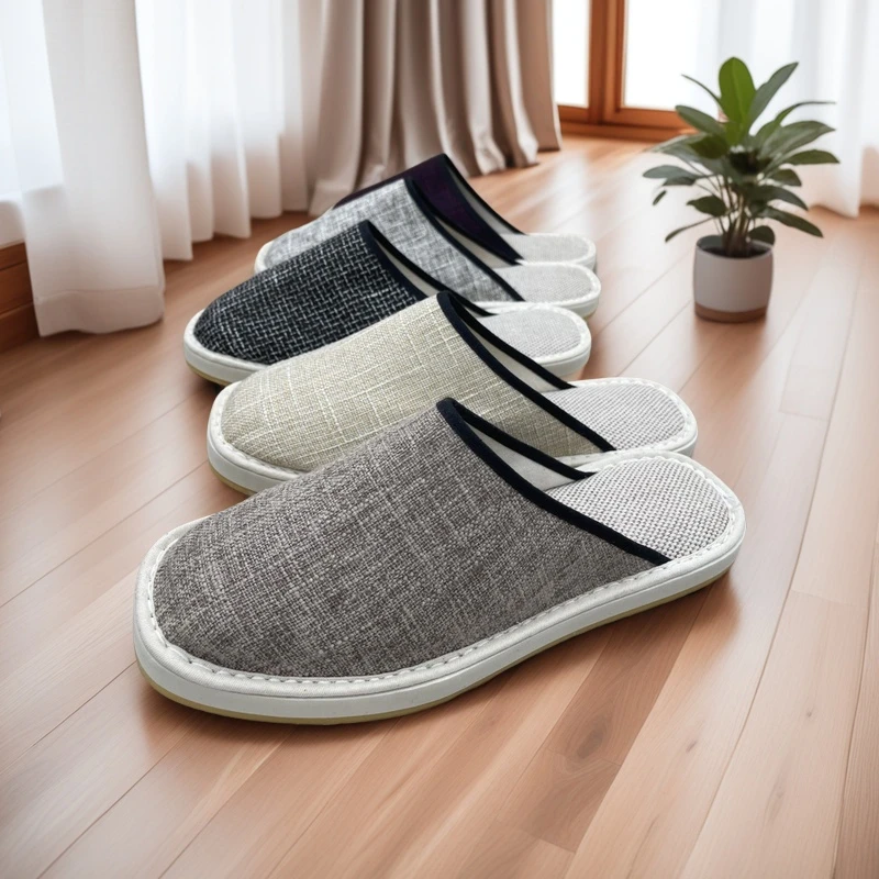 春秋手工布鞋透气纯色包头拖居家防滑情侣男士软底拖简约棉布拖鞋