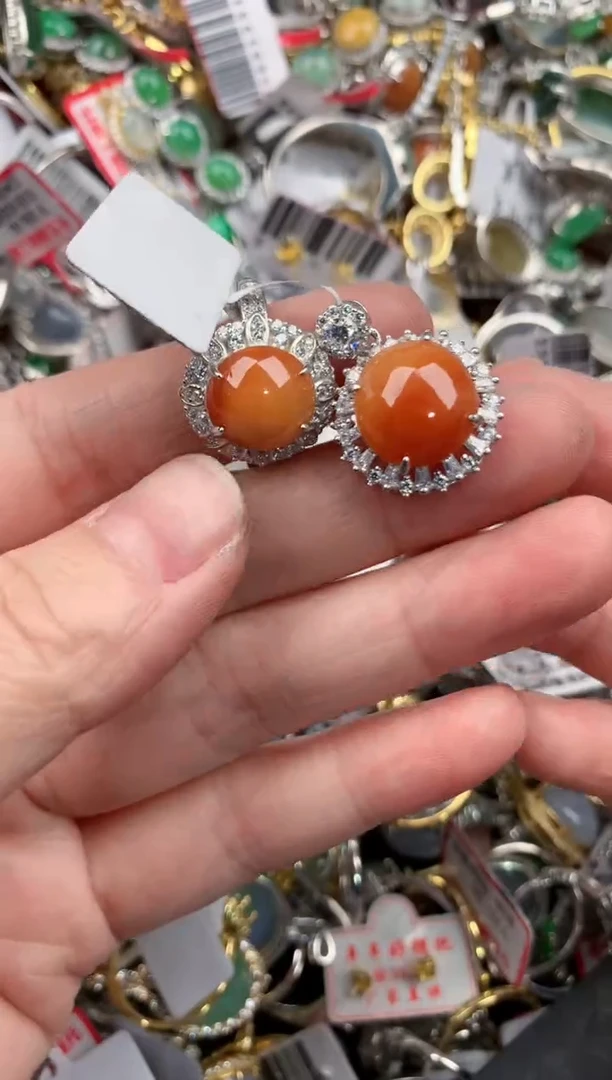 银S925镶嵌戒指翡翠11           8