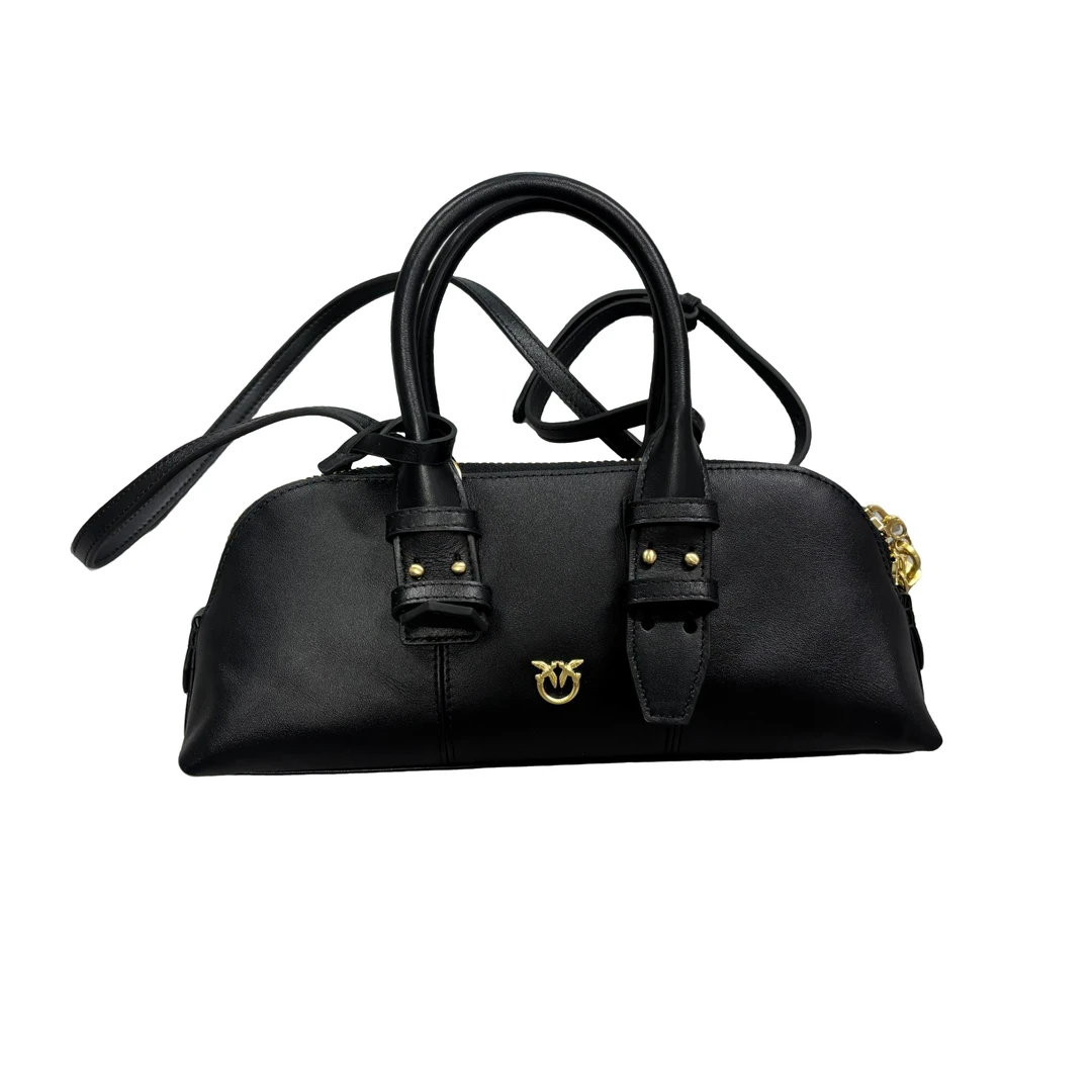 PINKO 品高 经典燕子徽标 牛皮 手提包 女款 黑色咖色