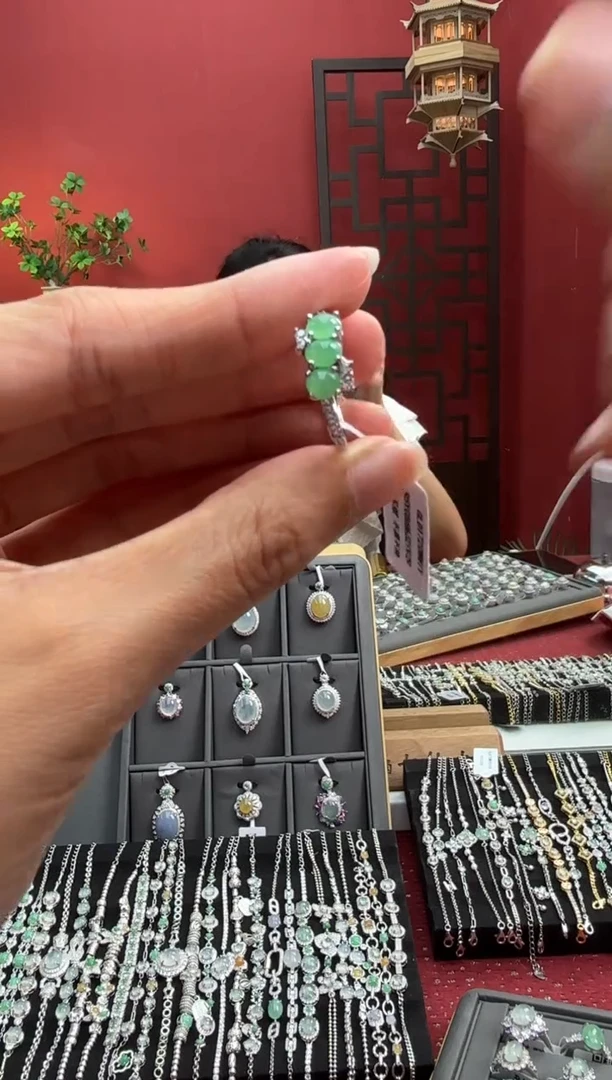 银S925镶嵌戒指翡翠000147r/戒指