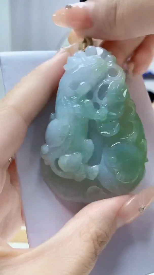 未镶嵌定制翡翠4829DD-毛货挂件69