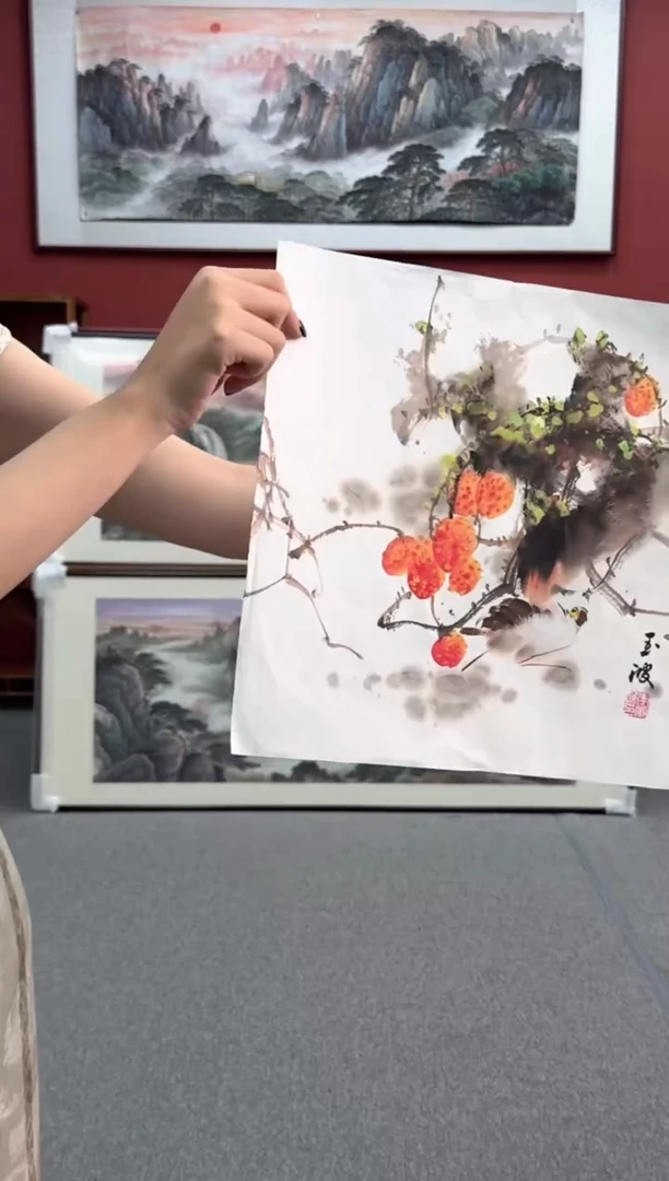 国画斗方荔枝  48*48