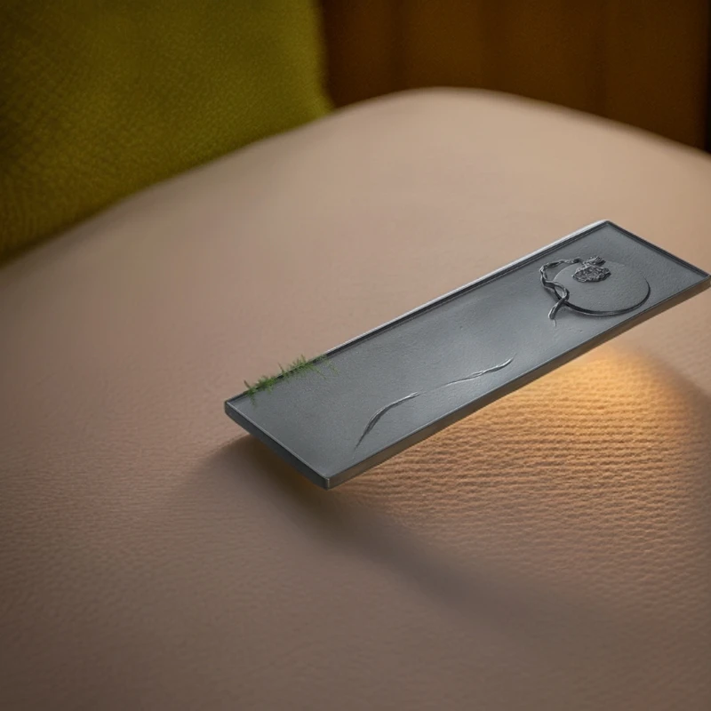 天然乌金石茶盘手工雕刻排水设计家用简约茶台轻奢复古中式大号